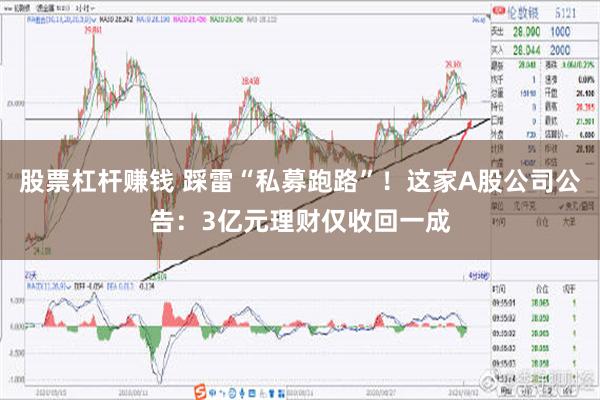 股票杠杆赚钱 踩雷“私募跑路”！这家A股公司公告：3亿元理财仅收回一成